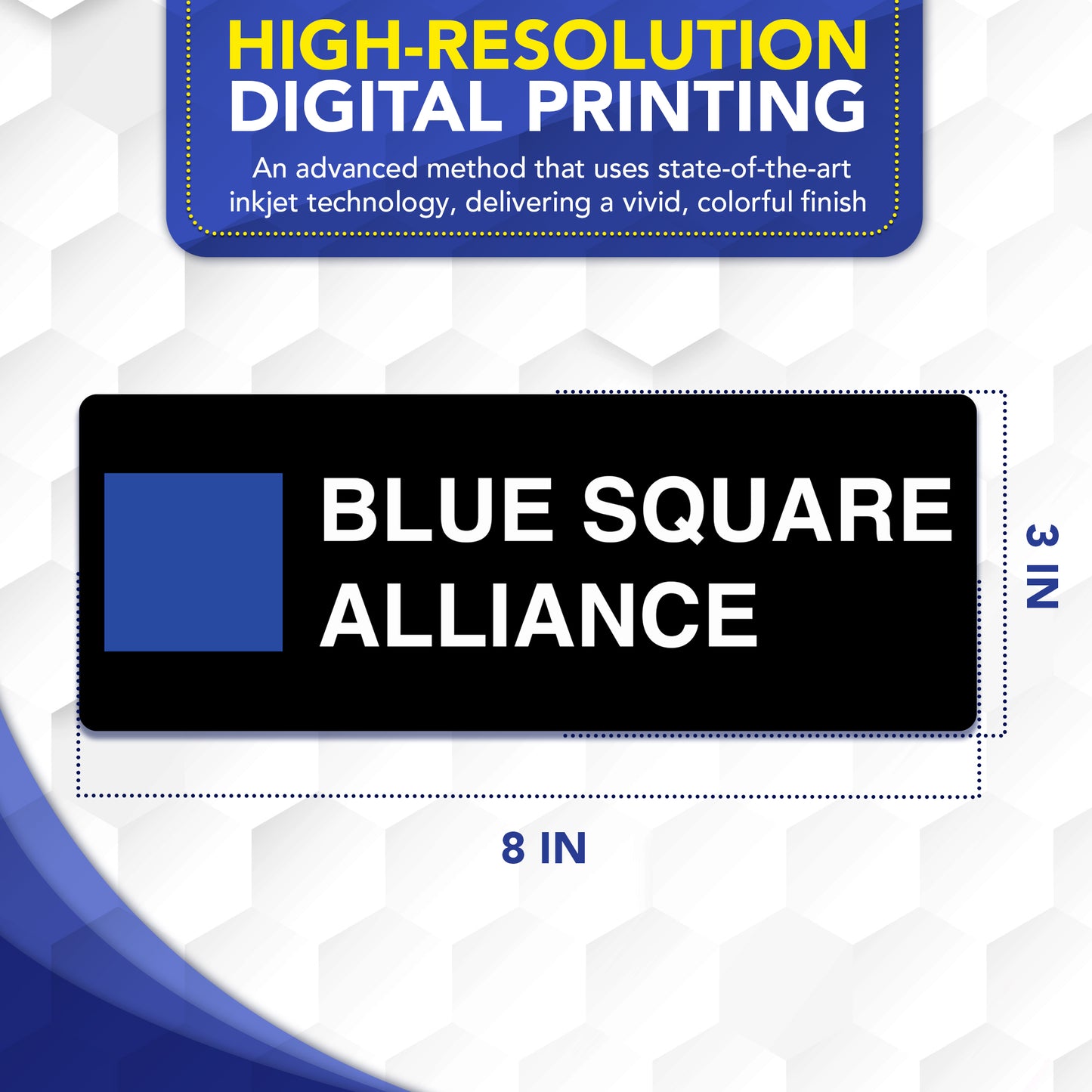 Magnet Me Up 3x8 Inch BSA Blue Square Alliance Automotive Magnet Decal, Anti-Hate Awareness Support Magnet, Full-Color UV Printed, Weatherproof, Durable Vehicle & Refrigerator Magnet, Made in USA