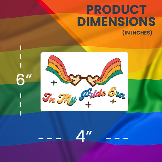 Magnet Me Up I'm in My Pride Era LGBTQ Magnet Decal, 6x4 Inch, Rainbow Support Gay Pride and Equality, Love Conquers All, Magnet for Car