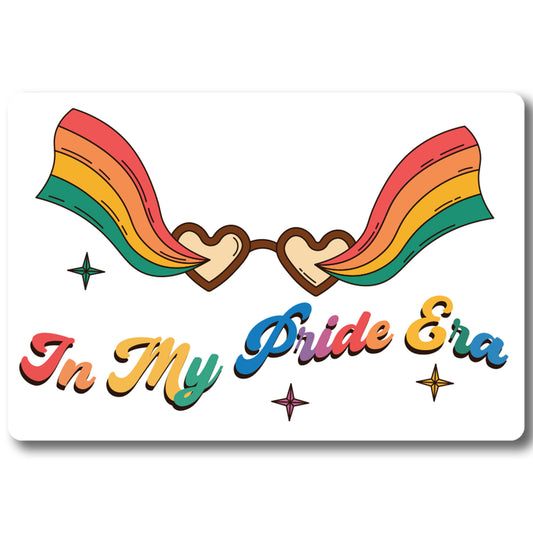Magnet Me Up I'm in My Pride Era LGBTQ Magnet Decal, 6x4 Inch, Rainbow Support Gay Pride and Equality, Love Conquers All, Magnet for Car