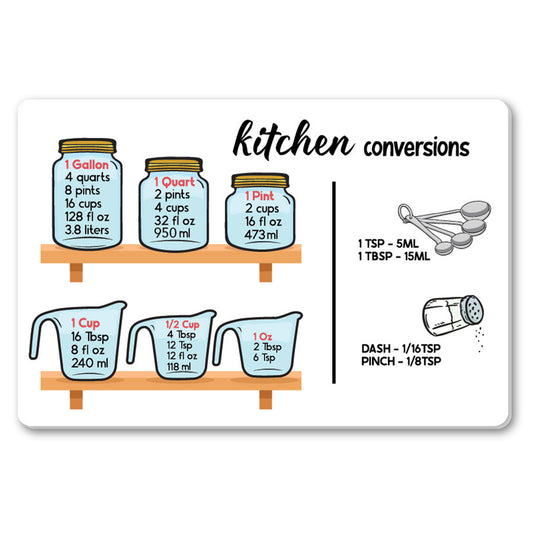Magnet Me Up Kitchen Conversion Chart, 4x6 Magnet Decal, Cute Baking Gift and Measurement Recipe Accessory, Perfect for Refrigerator, Dishwasher or Any Other Magnetic Surface