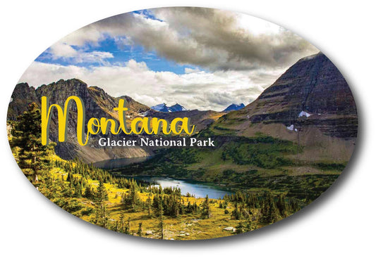 Magnet Me Up Montana Glacier National Park Scenic Oval Magnet Decal, 4x6 inch, Automotive Magnet for Car, Truck, SUV, Great for Gift or Souvenir for National Park Enthusiasts, Crafted in USA