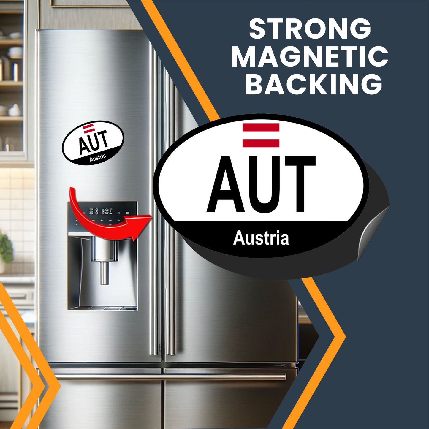 Magnet Me Up Austria Austrian Euro Oval Magnet Decal, 4x6 Inches, Heavy Duty for Car, Truck, SUV, Or Any Other Magnetic Surface