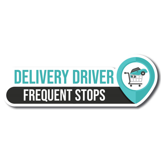 Magnet Me Up Black and Blue Frequent Stops Delivery Driver Magnet Decal, 8x3 inch, Heavy Duty Automotive Magnet for Car Truck SUV Great for Delivery Drivers, Food, Service Delivery
