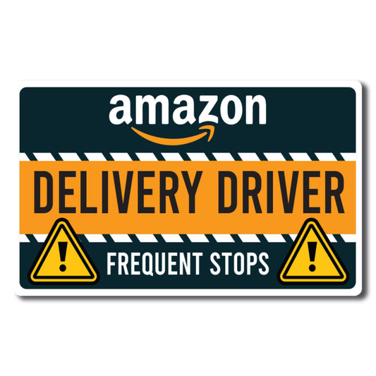 Magnet Me Up Caution Frequent Stops Delivery Driver Magnet Decal, 5x8 inch, Heavy Duty Automotive Magnet for Car, Truck, SUV, Any Magnetic Surface, for Flex Delivery Driver, Crafted in USA