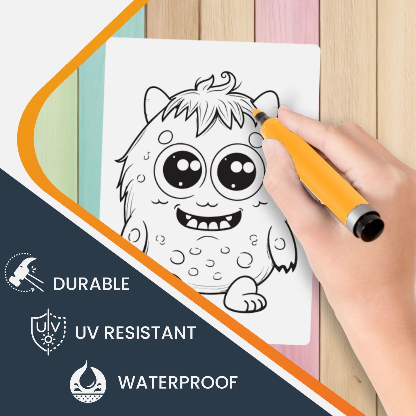 Magnet Me Up Color Your Own Cute Monster DIY Coloring Magnet Decal, 5x7 Inch, Perfect Creative Artistic Gift Idea and Refrigerator Decoration, Kids Expression Craft and Activity, Crafted in The USA