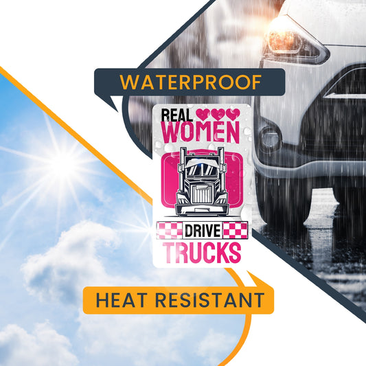 Magnet Me Up Real Women Drive Big Rig Trucks, 3.5x6 Inch, Pink, in Support of Female Truckers, Perfect for Car, Diesel Truck, SUV or Any Other Magnetic Surface, for Women