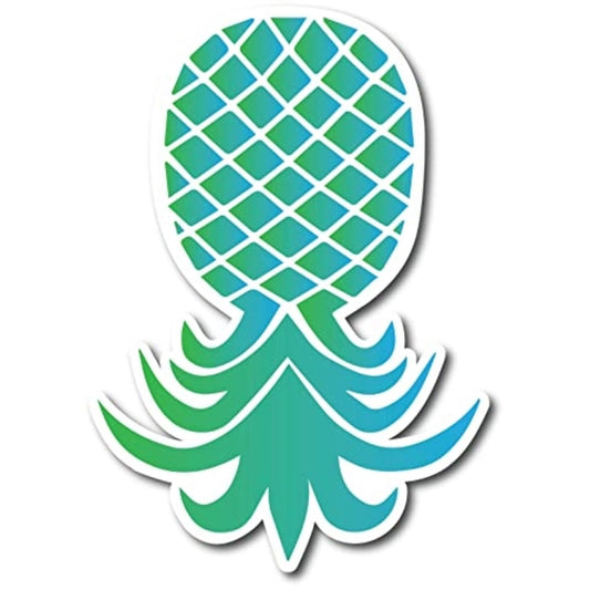 Magnet Me Up XL Upside Down Pineapple Magnet Decal, Blue and Green, 7x10 Inch, Heavy Duty Automotive Magnet for Car Truck SUV Or Any Other Magnetic Surface