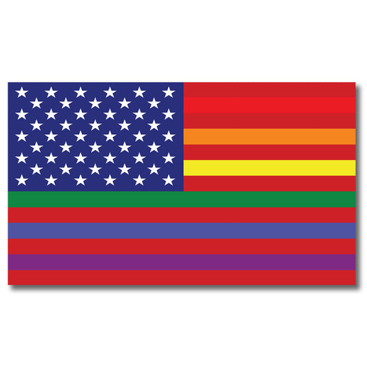 Magnet Me Up Gay Pride LGTBQ Rainbow American Flag Car Magnetic Decal, 7x12 Inches, Heavy Duty Automotive Vinyl Magnet for Car, Truck, SUV, in Support of LGBTQ, Fade Resistant