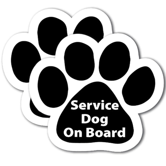Magnet Me Up Service Dog Pawprint Magnet Decal, 5 Inch, 2 Pack, Heavy Duty Automotive Magnet for Car Truck SUV, Pet Safety and Awareness, Trained Dog Sign Bumper Magnet, Crafted in USA