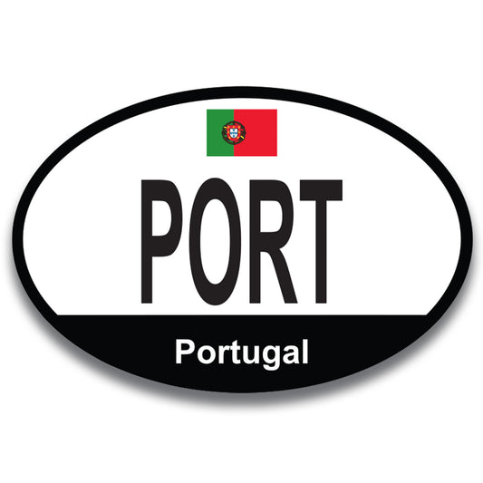 Magnet Me Up Port Portugal Country Code Car Magnet Decal, 4x6 Inches Oval, Euro Souvenir Magnet, Known for Food and Fine Wine, Rich Culture