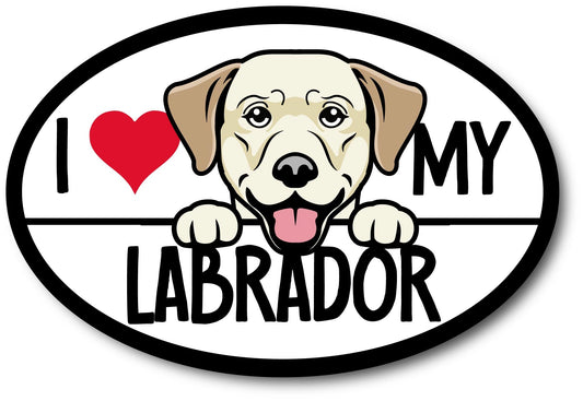 Magnet Me Up I Love My Labrador Magnetic Car Decal, 4x6 Inches Oval, Perfect Dog Lover Gift for Labrador Dog Breed Enthusiasts, for Car, Fridge, Lockers, and Any Magnetic Surface, Crafted in USA