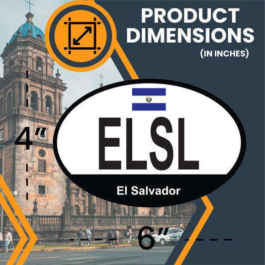 Magnet Me Up ELSL El Salvador Country Code Car Magnet Decal, 4x6 Inches Oval, Euro Souvenir Magnet, Land of Volcanoes, Cultural Identity