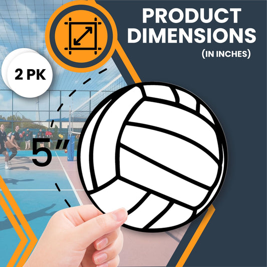 Magnet Me Up: Volleyball Magnet Decal, 5 Inch Round,2 Pack, White and Black, Automotive Magnet for Cars, Trucks, SUVs, Volleyball Mom, Ideal for Any Magnetic Surface, Show Love for Volleyball