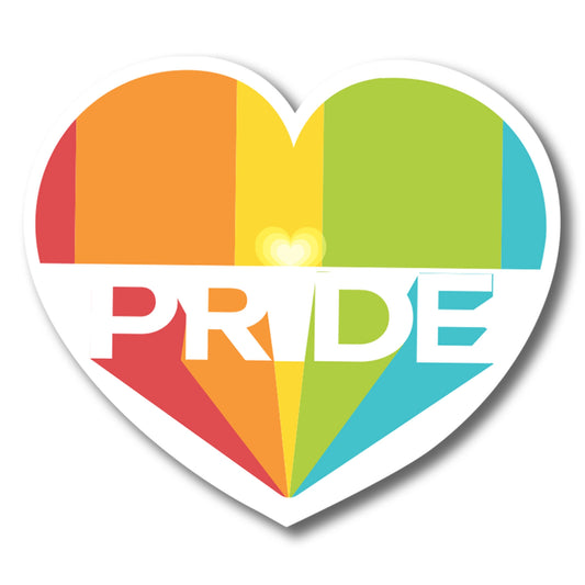 Magnet Me Up LGBTQA LGBTQ Pride Rainbow Heart Magnet Decal, 4.5x5 Inch, Support Gay Pride and Equality, Love Conquers All, Automotive Magnet for Car, Truck, Or Any Magnetic Surface, Made in USA
