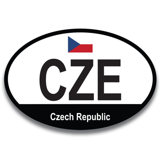 Magnet Me Up CZE Czech Republic Country Code Car Magnet Decal, 4x6 Inches, Oval, Euro Souvenir Magnet, Historical Treasures, Travel Keepsake