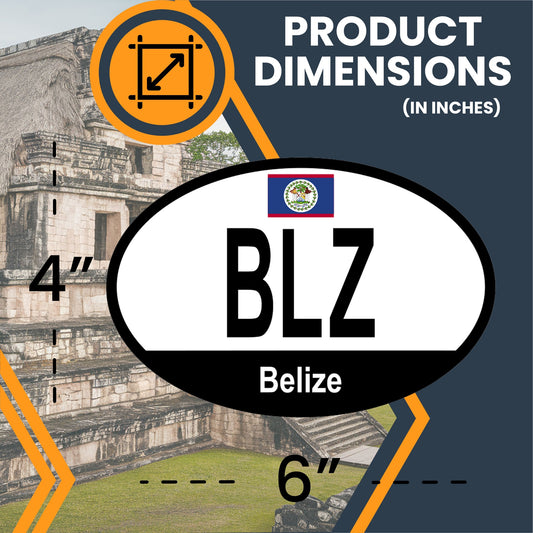 Magnet Me Up Belize Belizeans Euro Oval Magnet Decal, 4x6 Inches, Heavy Duty for Car, Truck, SUV, Or Any Other Magnetic Surface