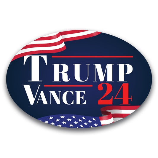 Magnet Me Up Trump Vance 24 Republican Election Oval Magnet Decal, 4x6 inches, Combines Quality and Patriotism, Political Expression and Souvenir for Trump-Vance Supporters, for Cars, Crafted in USA