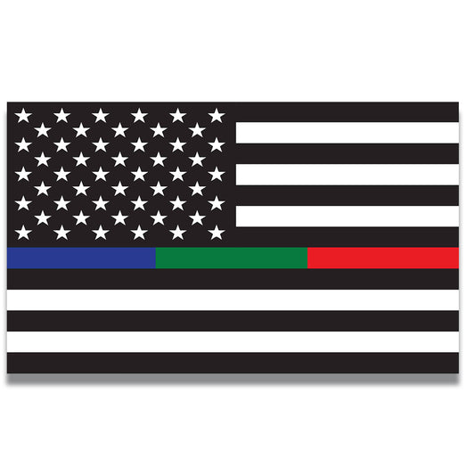 Magnet Me Up Thin Line Flag in Support of Police, Fire, Military- 5X8