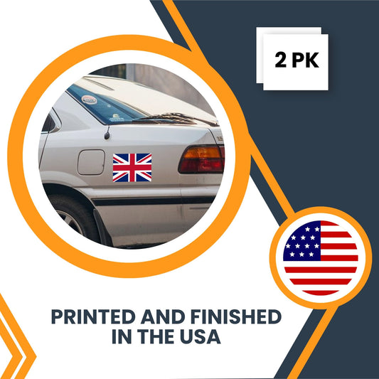 Magnet Me Up United Kingdom British Flag Magnet Decal, 4x6 Inches, 2 Pack, Automotive Magnet for Car, Truck, SUV, UK Union Jack Flag Car Magnet, Patriotic Auto Accessories, Made in USA