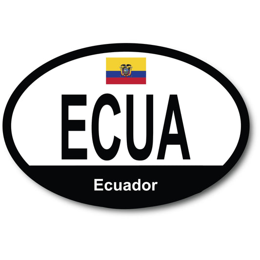 Magnet Me Up ECUA Ecuador Country Code Car Magnet Decal, 4x6 Inches, Oval, Euro Souvenir Magnet, Ecuadorian Flag, Breathtaking Landscapes