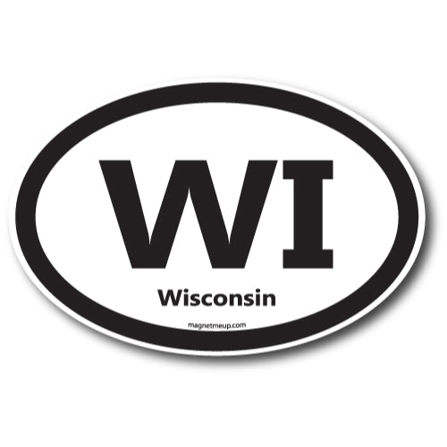 WI Wisconsin Car Magnet 4x6" US State Oval Refrigerator Locker SUV Heavy Duty Waterproof… …