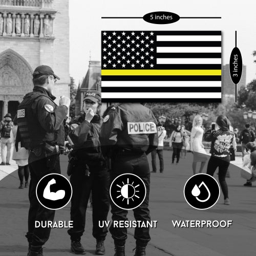 Thin Yellow Line American Flag Magnet Decal 3x5 Heavy Duty for Car Truck SUV - In Support of Our Security Guards and Officers …