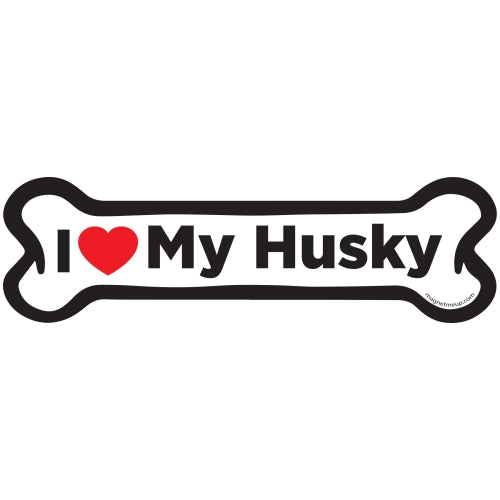 Magnet Me Up I Love My Husky Dog Bone Car Magnet - 2x7 Dog Bone Auto Truck Decal Magnet …