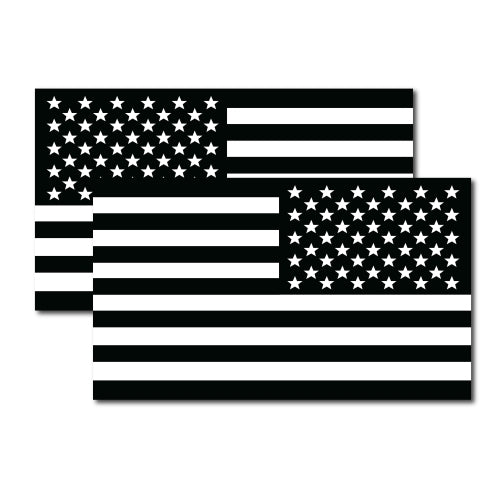 7x12 Black and White American Flag + Opposing Black and White American Flag