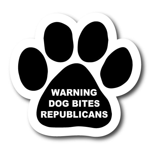 Magnet Me Up Warning Dog Bites Republicans Pawprint Car Magnet 5" Paw Print Auto Truck Decal Magnet …