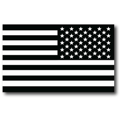 Black and White Reverse American Flag Car Magnet Decal - 3 x 5 Heavy Duty for Car Truck SUV
