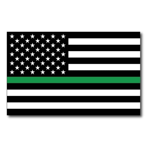 Thin Green Line American Flag Magnet Decal 5x8 Heavy Duty for Car Truck SUV - in Support of Feds, US Border Patrol Agents and Rangers