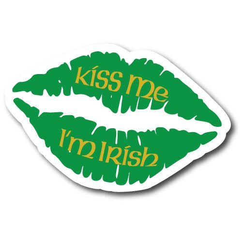 Kiss Me I'm Irish Green Lips Car Magnet 6" Decal - Heavy Duty for Car Truck SUV …