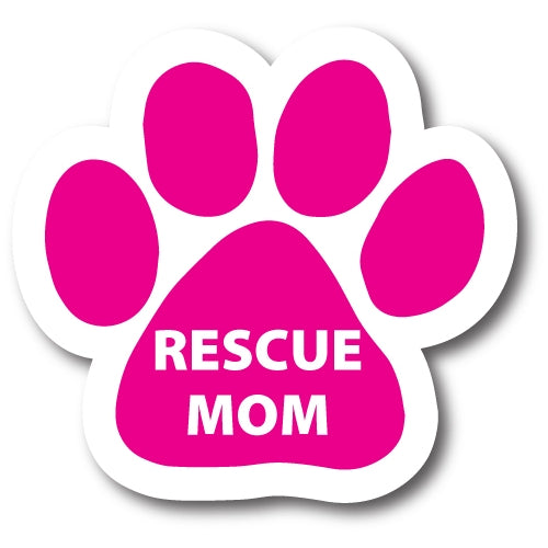 Rescue Mom Pawprint Car Magnet By Magnet Me Up 5" Pink Paw Print Auto Truck Decal Magnet …