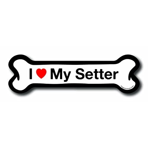 Magnet Me Up I Love My Setter Dog Bone Car Magnet - 2x7 Dog Bone Auto Truck Decal Magnet