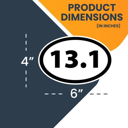 13.1 Half Marathon Black Oval Car Magnet 4x6" Decal Heavy Duty Waterproof …