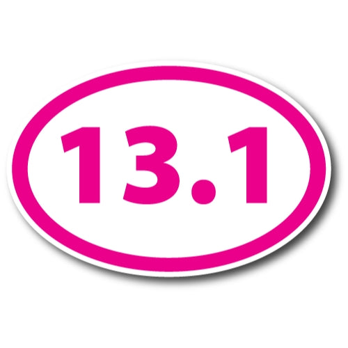 13.1 Half Marathon Pink Oval Car Magnet 4x6" Decal Heavy Duty Waterproof …