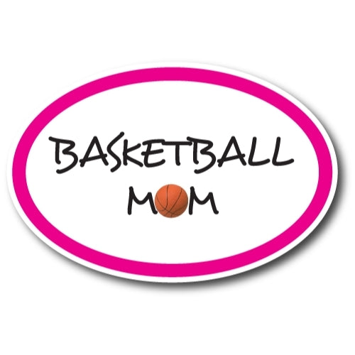 Basketball Mom Car Magnet Decal 4 x 6 Oval Heavy Duty for Car Truck SUV Waterproof …