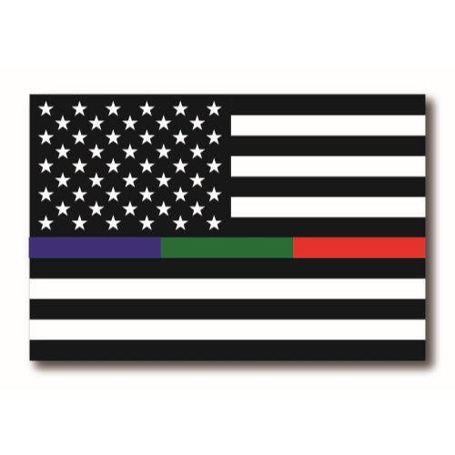 Magnet Me Up Thin Line Flag Magnet Decal 4x6 Magnet - in Support of Police, Fire, Military
