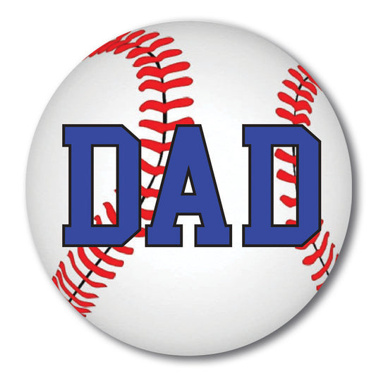 Magnet Me Up Baseball Dad Car Magnet 5" Round Heavy Duty for Car Truck SUV Waterproof
