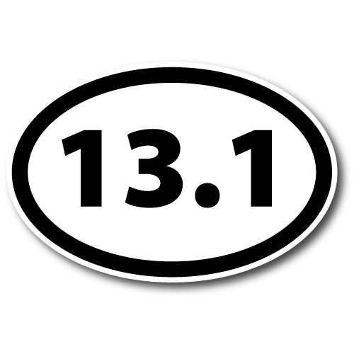 13.1 Half Marathon Black Oval Car Magnet 4x6" Decal Heavy Duty Waterproof …