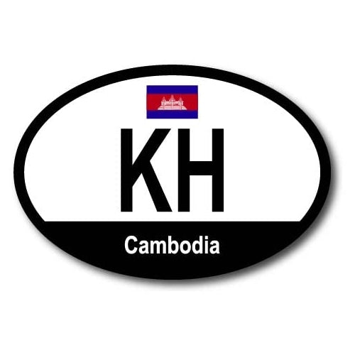 Magnet Me Up Cambodia Cambodian Euro Oval Magnet Decal, 4x6 Inches, Heavy Duty for Car, Truck, SUV, Or Any Other Magnetic Surface