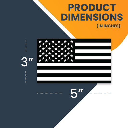 Black and White American Flag Car Magnet Decal - 3 x 5 Heavy Duty for Car Truck SUV