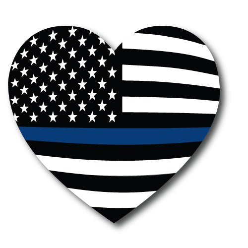 Thin Blue Line American Flag Heart, 5" Car Magnet Decal, Heavy Duty for Car Truck SUV - In Support of Police and Law Enforcement Officers …