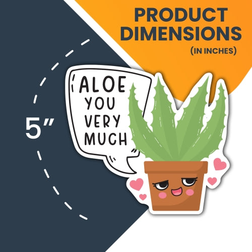 Magnet Me Up Aloe You Very Much Cute Funny Plant Succulent Magnet Decal, 5 inches, Heavy Duty Automotive Magnet for Car Truck SUV Or Any Other Magnetic Surface
