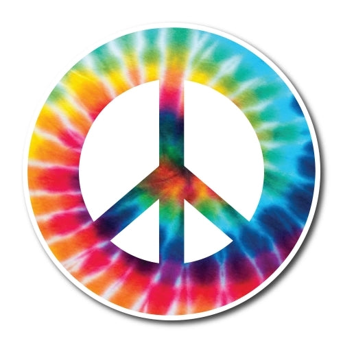 Magnet Me Up Magnet Me Up Tie Dye Peace Sign 5" Round Magnet Heavy Duty for Car Truck SUV Waterproof