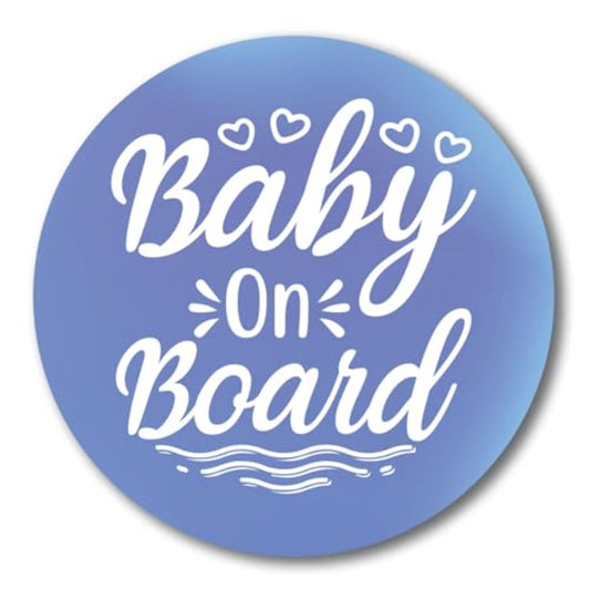 Magnet Me Up Blue and White Baby On Board Magnet Decal, 5 inch Round, Heavy Duty for Car, Truck, SUV, Protect Precious Cargo, Safety Sign for Your Vehicle, Keep Kids Safe, Crafted in The USA