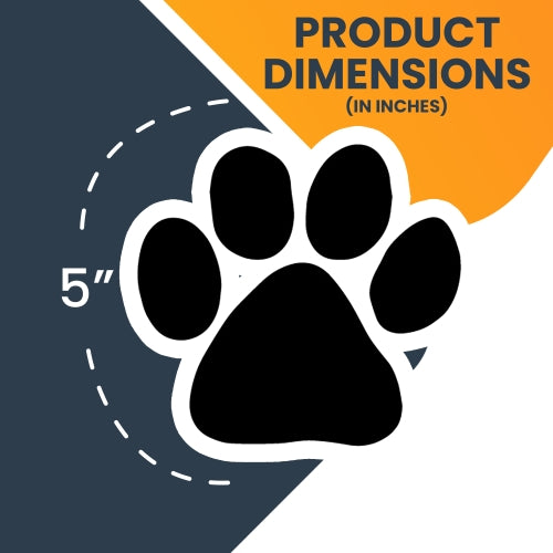 Blank Black Pawprint Car Magnet By Magnet Me Up 5" Paw Print Auto Truck Decal Magnet …