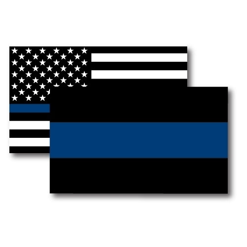 Thin Blue Line and Thin Blue Line American Flag Magnet Decal 3x5 - Heavy Duty for Car Truck SUV - 2 Pack - In Support of Police and Law Enforcement Officers …