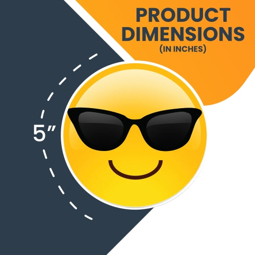 Magnet Me Up Sunglasses Cool Emoticon Magnet Decal - 5 Inch Round - Cute Self-Expression Decorative Magnetic Decal for Car, Truck, SUV - Adds Personality, Express Yourself- Made in USA