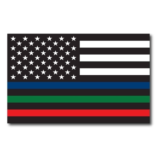 Magnet Me Up Thin Line Flag 5x8 Magnet Decal- in Support of Police, Fire, Military, Option Two